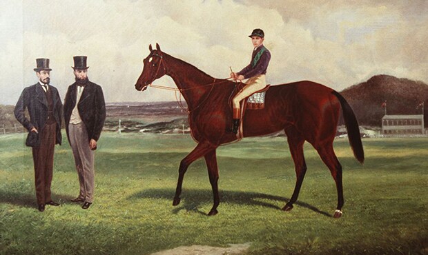 2018_11_06_MelbCup_Hero.jpg Don Juan with jockey Billy Wilson and trainer James Wilson Sr left of the horse. Courtesy of The Bob Gartland Collection - Geelong Cats
